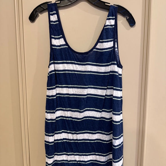 JOIE Carmenella Navy White Striped Linen Tank Top Size Large - Picture 3 of 14